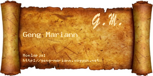 Geng Mariann névjegykártya